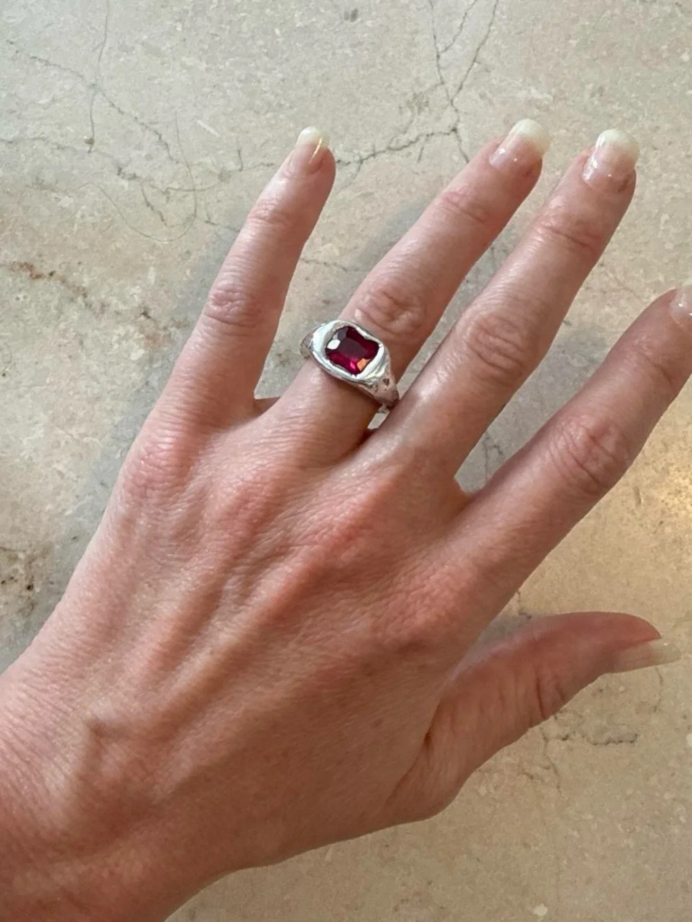 Sterling Silver Ruby Ring